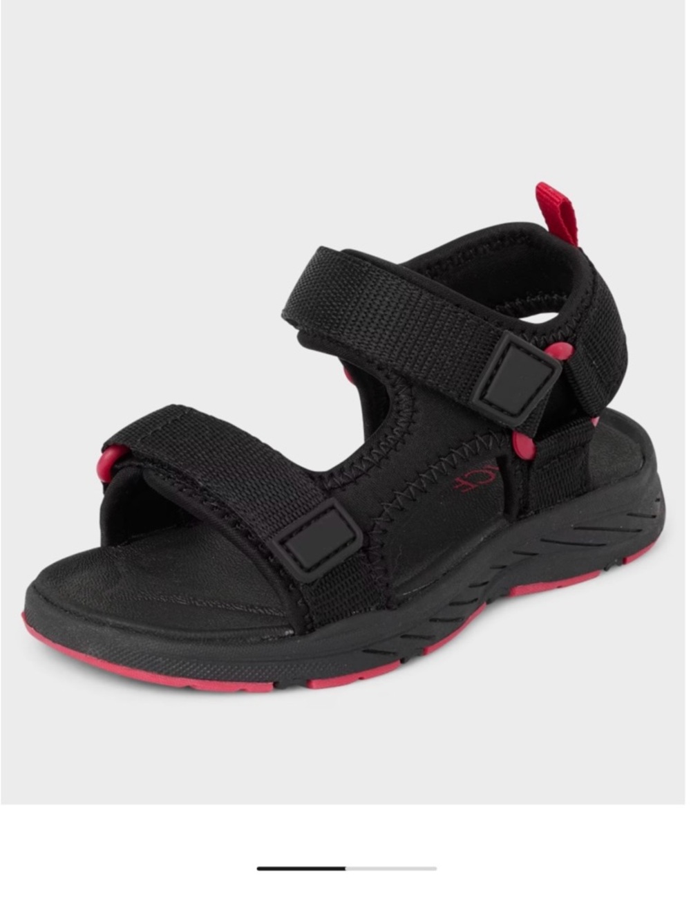 The Children's Place Black and Red Adjustable Sport Sandals toddler